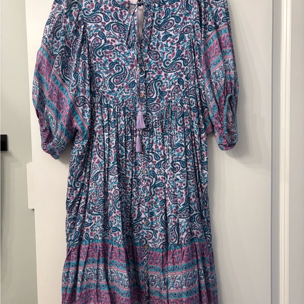 Paisley Print Bohemian Dress Size Small Worn One Time